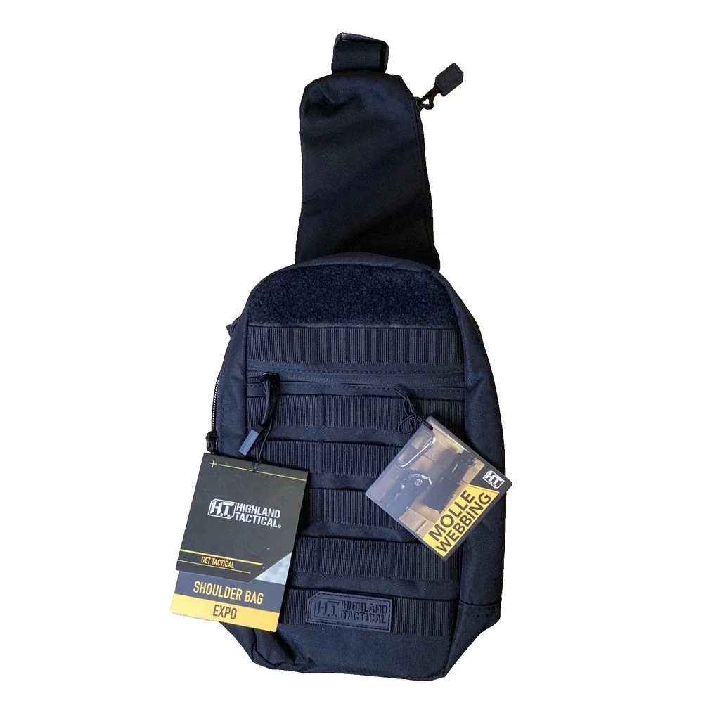 Highland Tactical Shoulder Crossbody Bag Expo Molle Webbing HL-SH-11-BK NWT